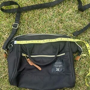 Anello shoulder bag black with gold zippers for sale